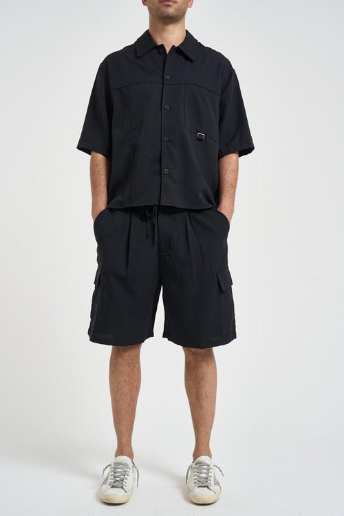 Camicia uomo a maniche corte nera