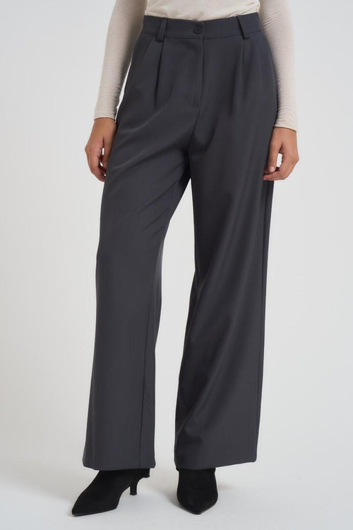 Pantalone donna con pinces grigio - 2