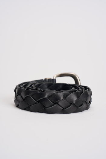 Cintura uomo intrecciata nera - 3