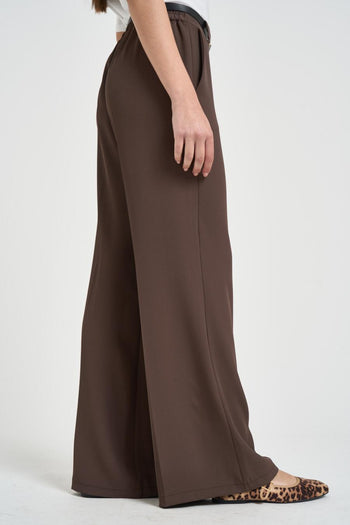 Pantalone donna flare marrone - 3