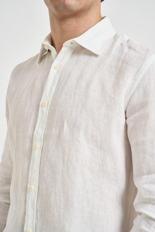 Camicia uomo in lino bianca - 2