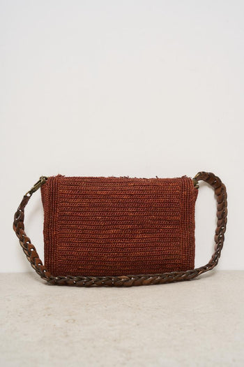 Pochette donna Hafa in rafia mattone - 7