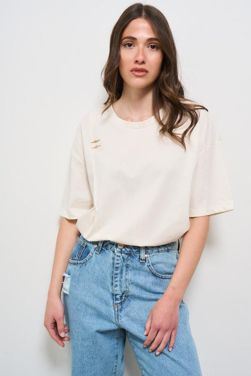 T-shirt donna girocollo bianca