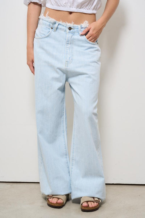Jeans donna wide leg denim chiaro