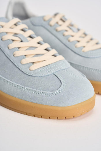 Sneakers donna in suede celeste - 4