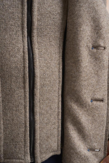 Cappotto uomo midi con felpa tortora - 8