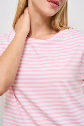 T-shirt donna girocollo rosa - 3