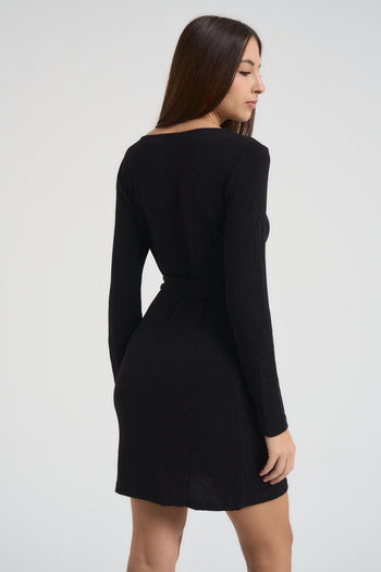 Abito donna aderente nero - 3