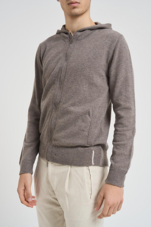 Maglia uomo con cappuccio tortora - 2