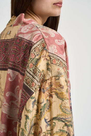 Kimono donna con stampa patchwork multicolor - 5