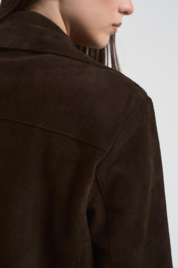 Giacca donna scamosciata moro - 4