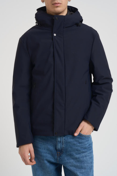 Giubbotto uomo con cappuccio blu notte