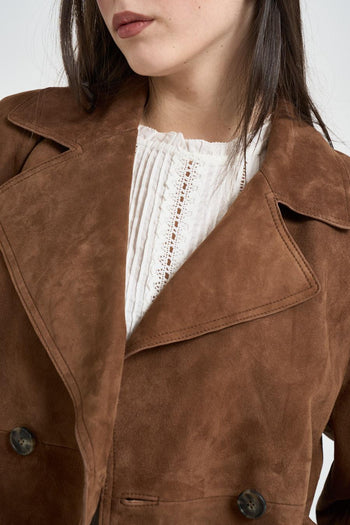 Trench donna Sospiro in suede cuoio - 3