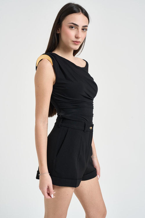 Body donna con gioiello nero - 2