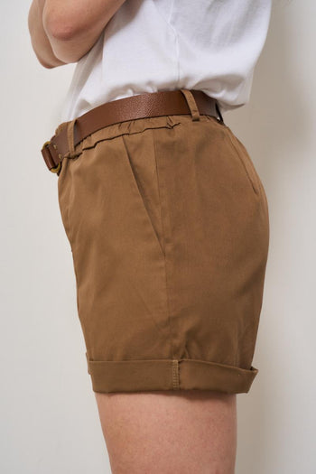 Shorts donna marrone - 4