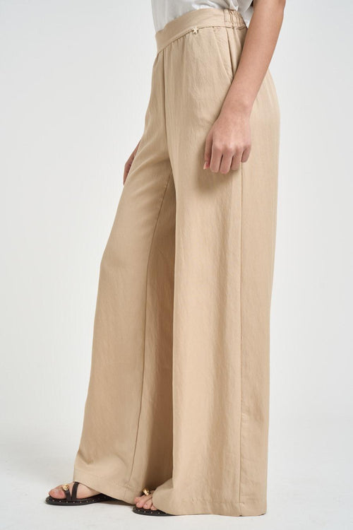 Pantalone donna fluido beige - 2
