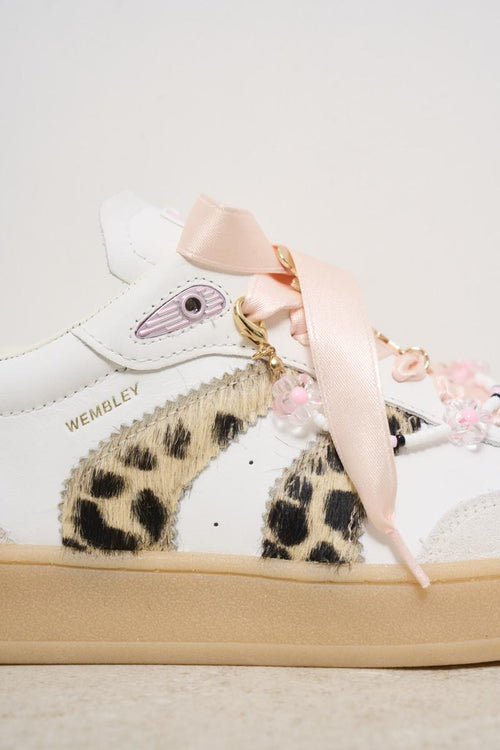 Women's white and animalier sneakers - 2