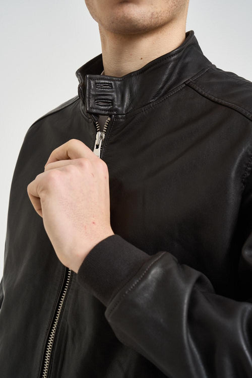 Giubbotto uomo in pelle marrone - 2