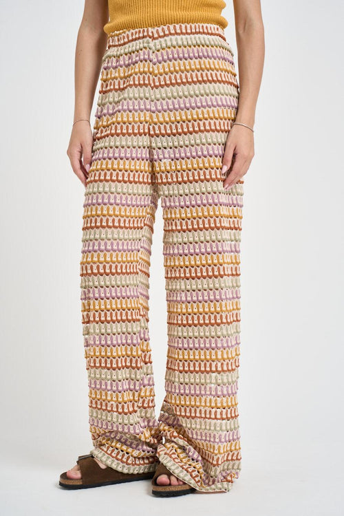 Pantalone donna traforato multicolor