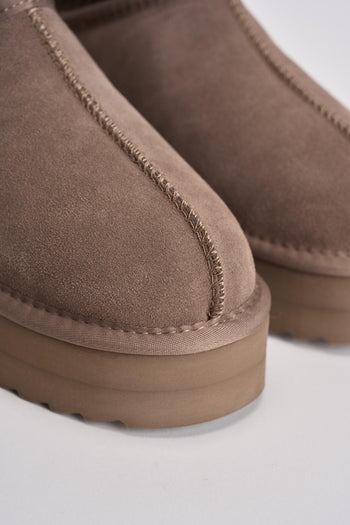 Stivale donna platform con calzino tortora - 4