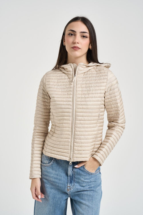 Piumino donna trapuntato beige