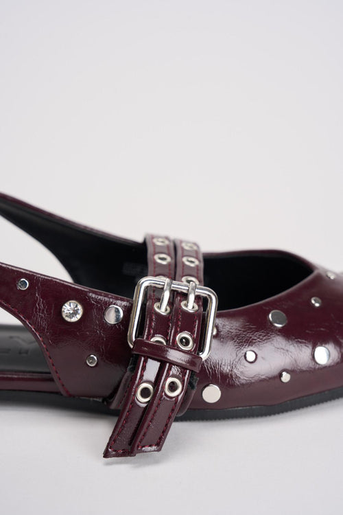 Slingback donna bordeaux con borchie - 2