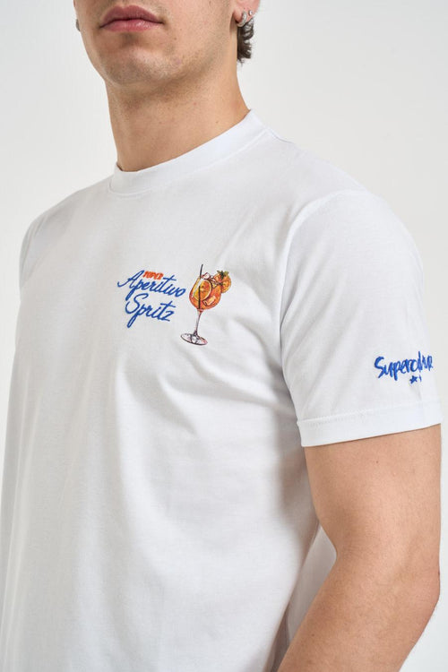 T-shirt uomo con ricamo bianca - 2