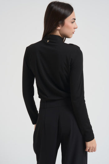 Maglia donna con fiocco nera - 3