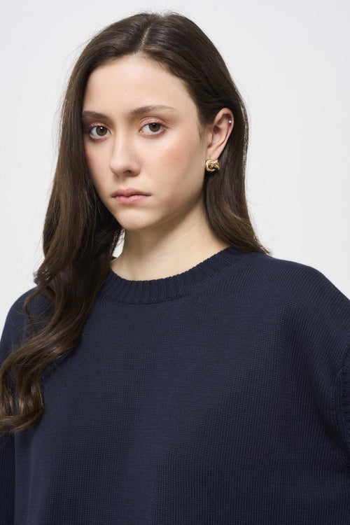 Maglia donna girocollo blu - 2