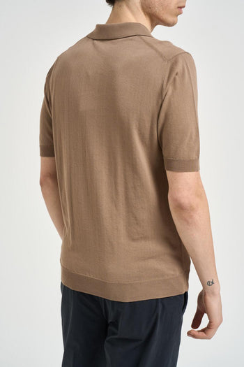 Polo uomo in maglia tabacco - 4