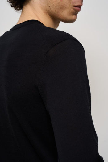 Maglia uomo girocollo nera - 5