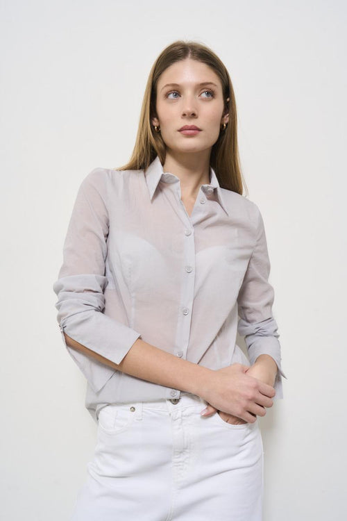 Camicia donna in organza grigia - 2
