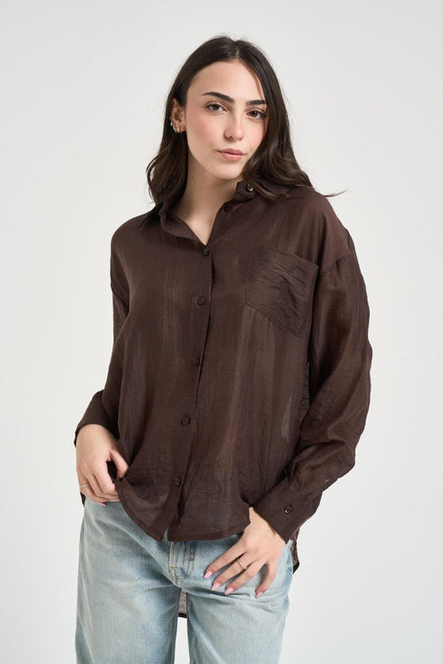 Camicia donna semitrasparente moro