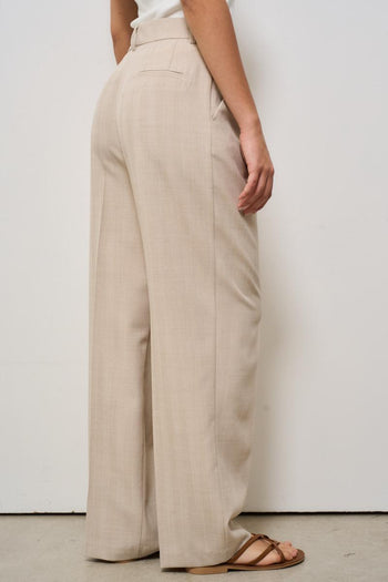 Pantalone donna a palazzo beige - 5