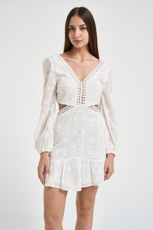 Abito donna traforato bianco