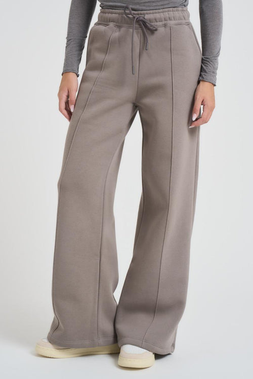 Pantalone donna a palazzo Demiz grigio tortora - 2