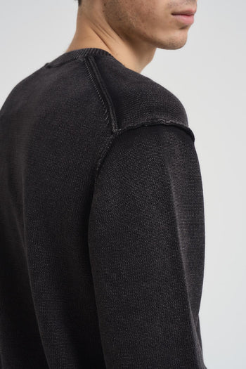 Maglia uomo girocollo grigio nera - 5