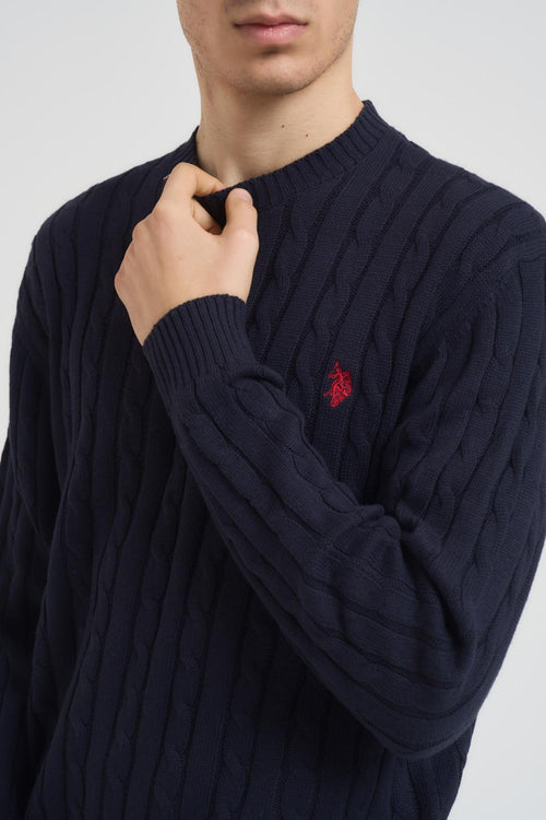 Maglia uomo a trecce blu - 2