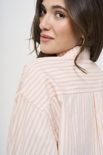 Camicia donna a righe arancione - 6