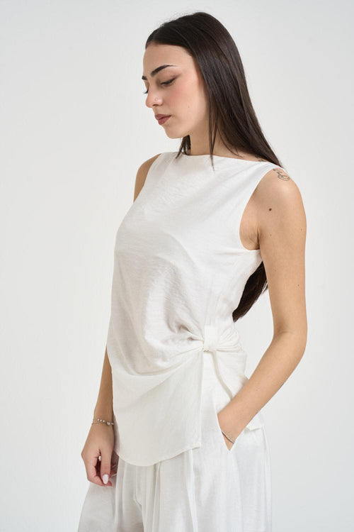 Top donna con nodo bianco - 2