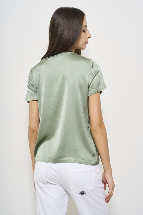 T-shirt donna satinata salvia - 2