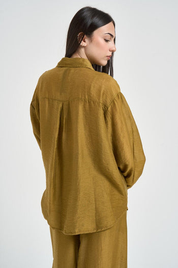 Camicia donna fluida verde oliva - 4
