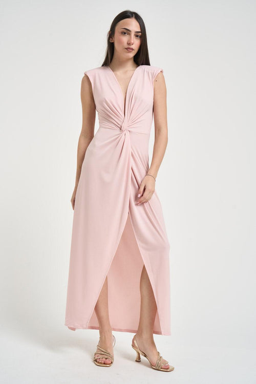 Abito donna lungo rosa cipria