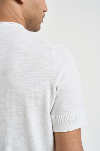 T-shirt uomo in maglia bianca - 5