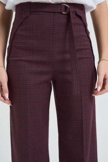 Pantalone donna dritto bordeaux - 4