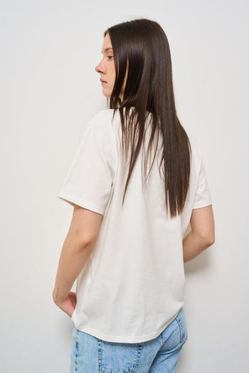 T-shirt girocollo bianca con ricamo Party - 4