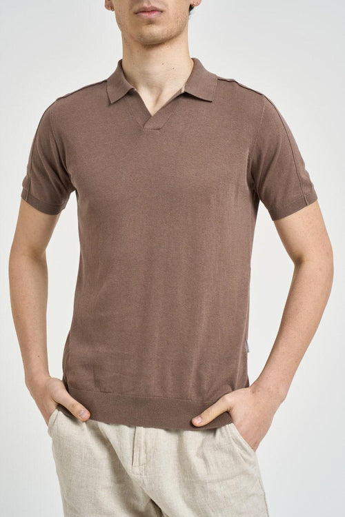 Polo uomo in maglia fango