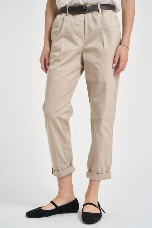 Pantalone donna regular beige