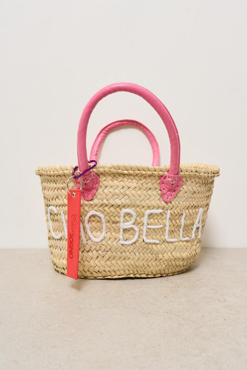 Borsa donna in paglia e rosa - 1