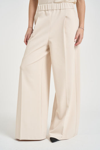 Pantalone donna a palazzo panna - 3